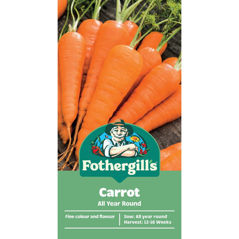 Mr Fothergill's All Year Round Carrot Seeds - Long Pointed Rich-Flavoured Roots