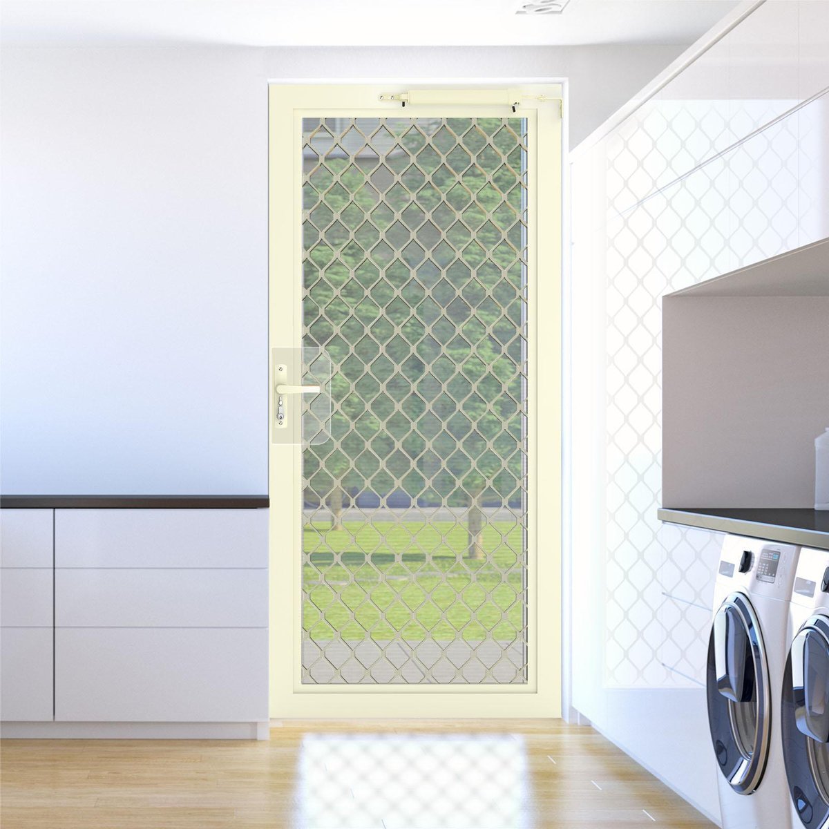 Rolltrak Keyed Hinged Screen Door Lock - 50mm - Alloy - Primrose Finish - SuperSaverAU - view 4