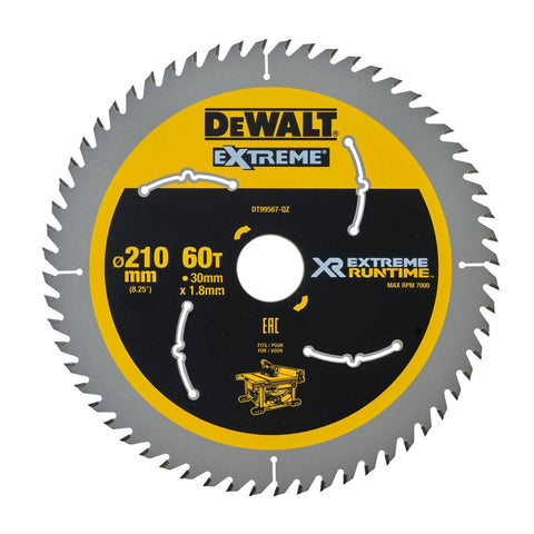 Dewalt 210mm 60t Circular Saw Blade - Extreme Runtime - DT99567-QZ - C3 Carbide - SuperSaverAU - view 1