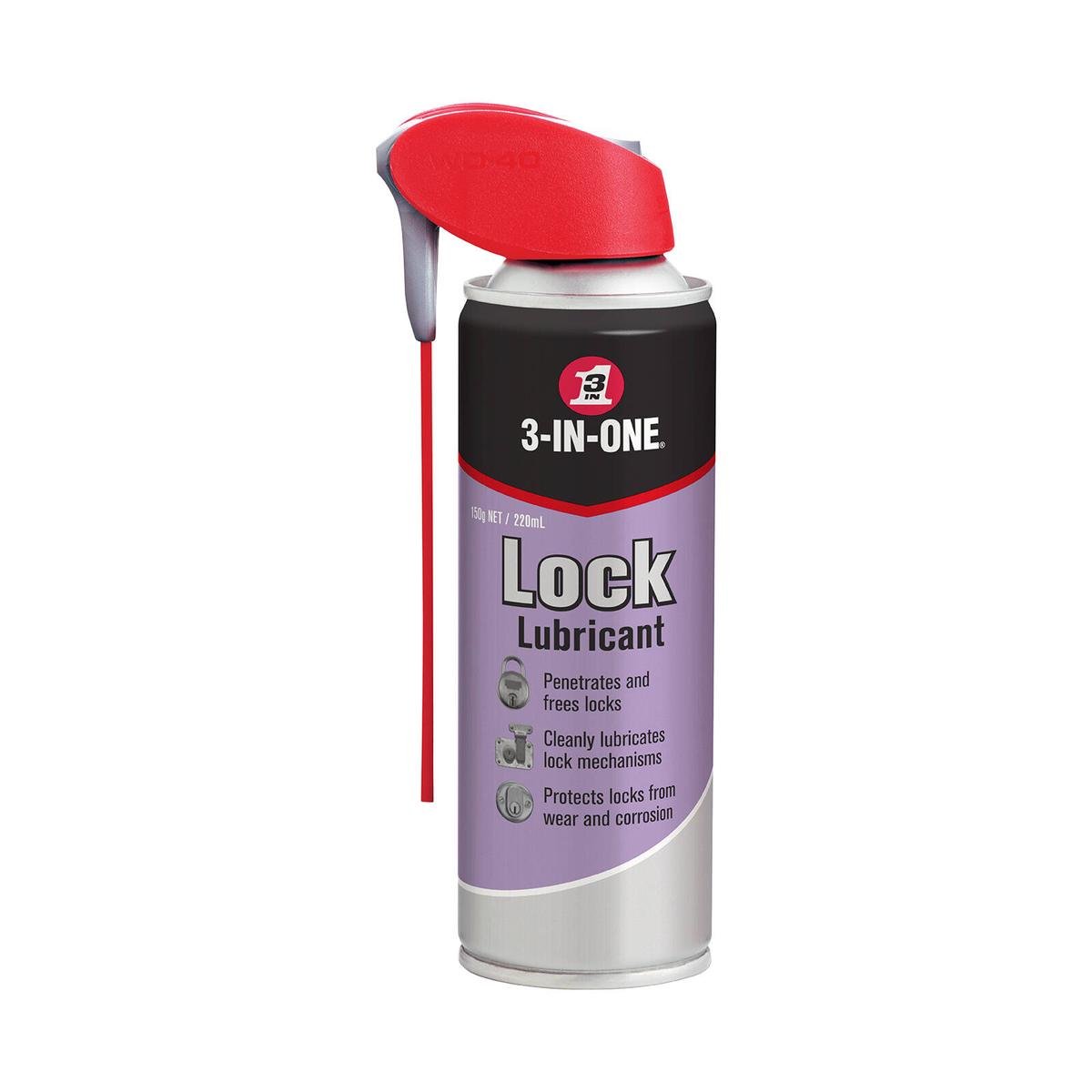 3-IN-ONE® Lock Lubricant 150g Aerosol Can Cleans Lubricates Protects