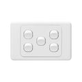 DETA Five Gang Switch 5 Gang 10A 240V White Polycarbonate Indoor 6105B