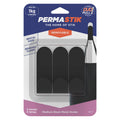 Permastik Medium Matte Black Stainless Steel Adhesive Hooks 3 Pack