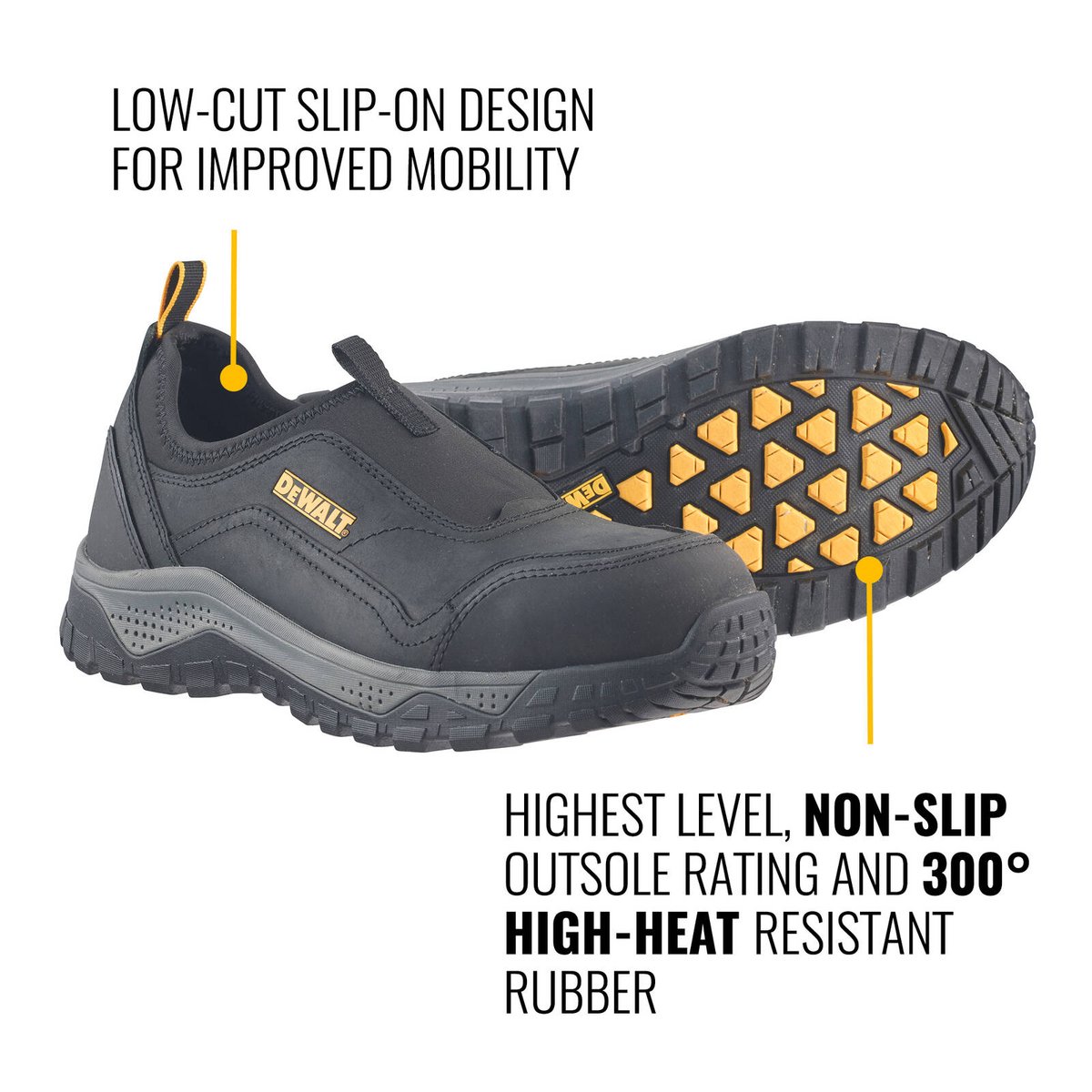 Dewalt Black Stride Safety Work Shoe Size 6 - Water Resistant - SRC Slip Resistant - Steel Cap - SuperSaverAU - view 4