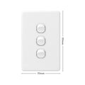 Deta X6 White Triple Vertical Switch - 3 Gang - Polycarbonate - Durable - SuperSaverAU - view 4