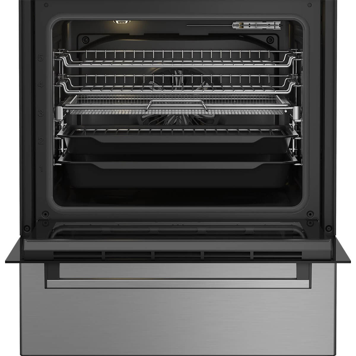 Beko 60cm Electric Freestanding Oven - Stainless Steel, Ceramic Cooktop, AirFry - BFCB60VMX