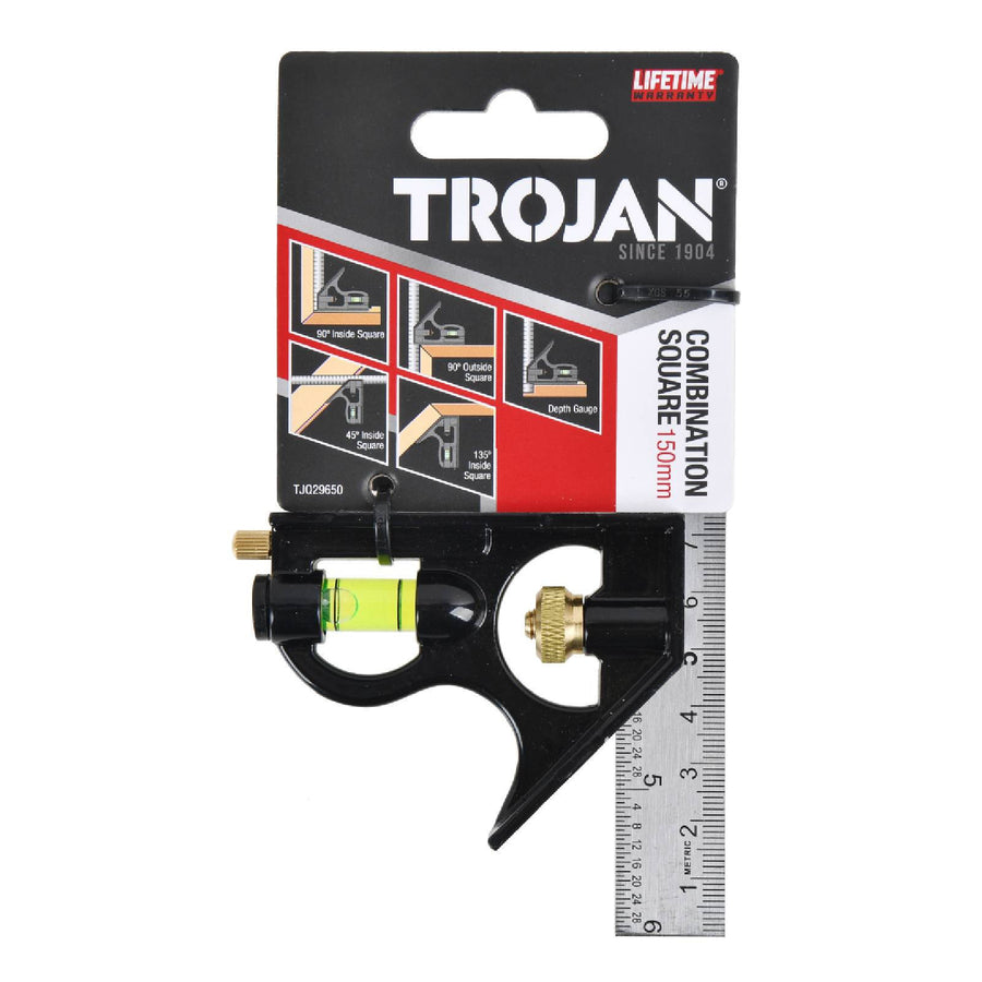 Trojan 150mm Combination Square with Adjustable Ruler