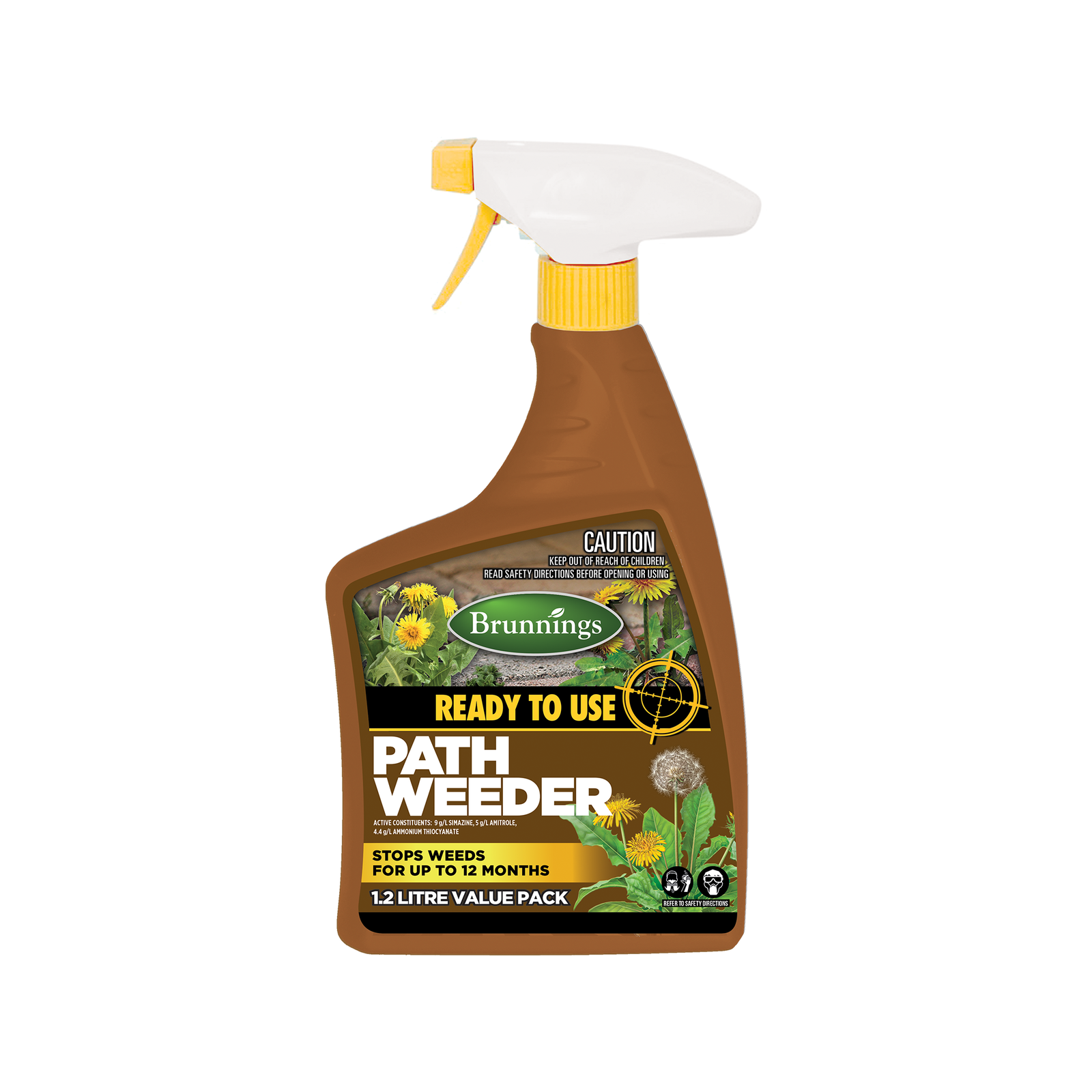 Brunnings 1.2L Path Weeder Ready To Use Liquid Non Selective Trigger Spray