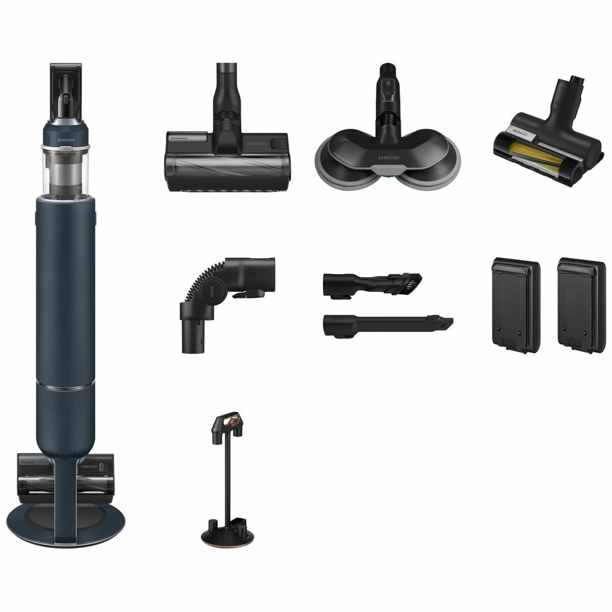 Samsung Bespoke Jet Pro Extra stick vacuum - Clean Station, two batteries, spinning sweeper - VS20A95973B