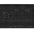 Smeg 72cm 5 Burner Gas Cooktop - Matte Black Finish - Wok Burner - Flame Failure Device - PX375LMBAU