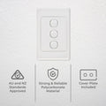 DETA Triple Vertical Switch 3 Gang 10A 240V Polycarbonate White 6103VB