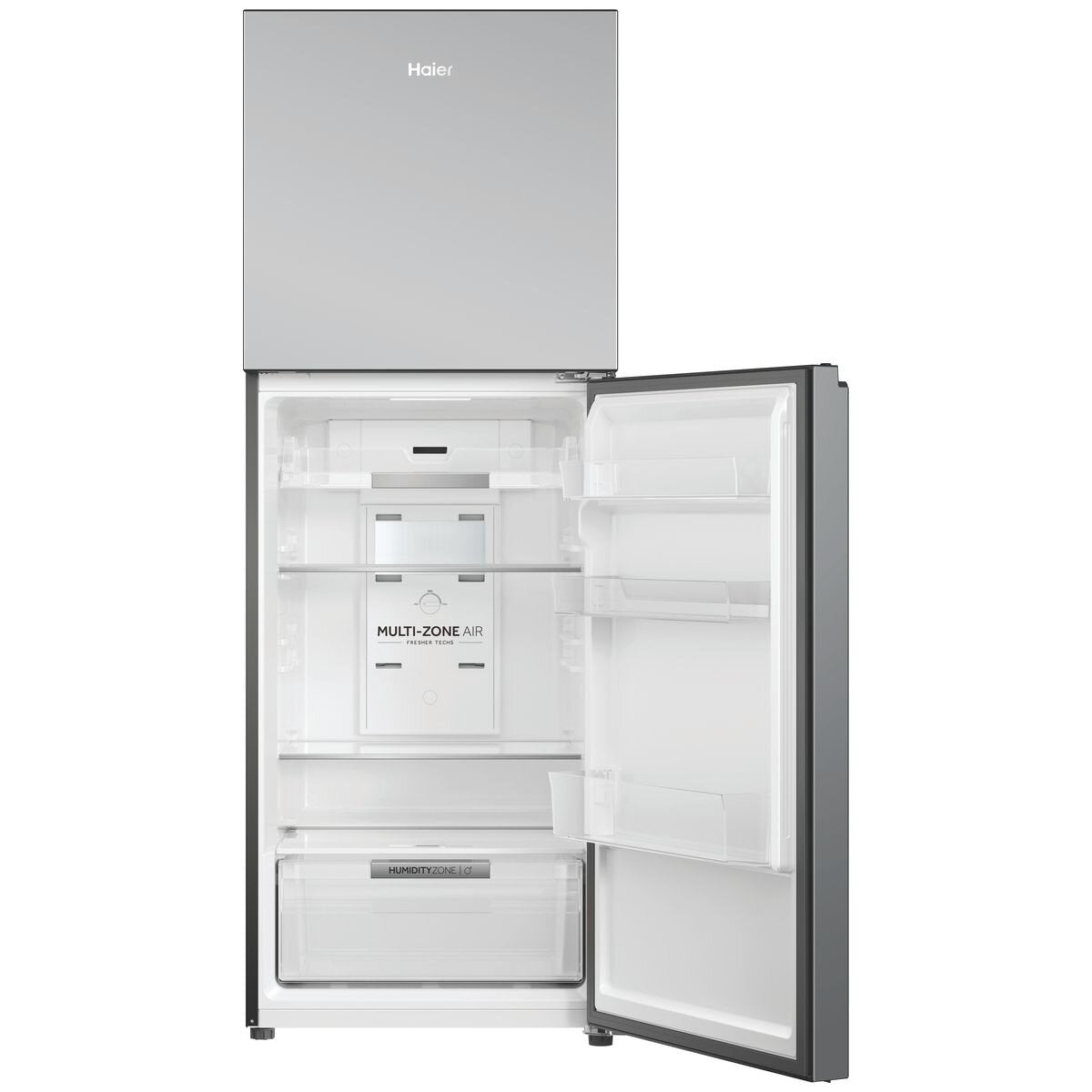 Haier 311L Top Mount Fridge - Satina Silver - Frost Free - Multi-Zone Air - 4.5 Star Rating - HRF330TS