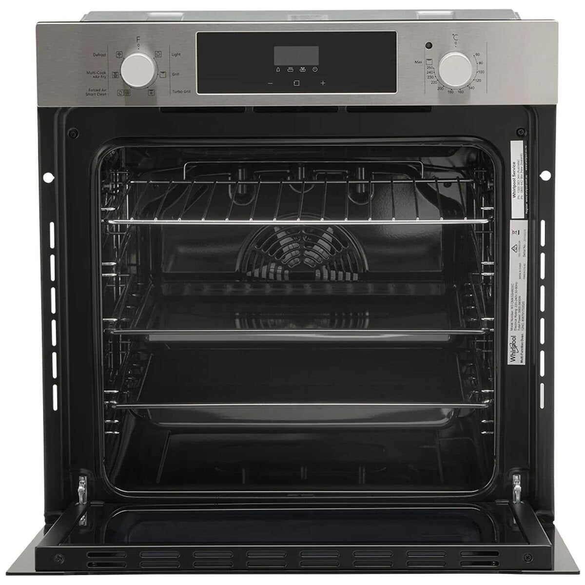 Whirlpool 60cm multi-function oven - 67L net, Air Fry, forced air cooking, stainless steel - W3OMK55HR0XC