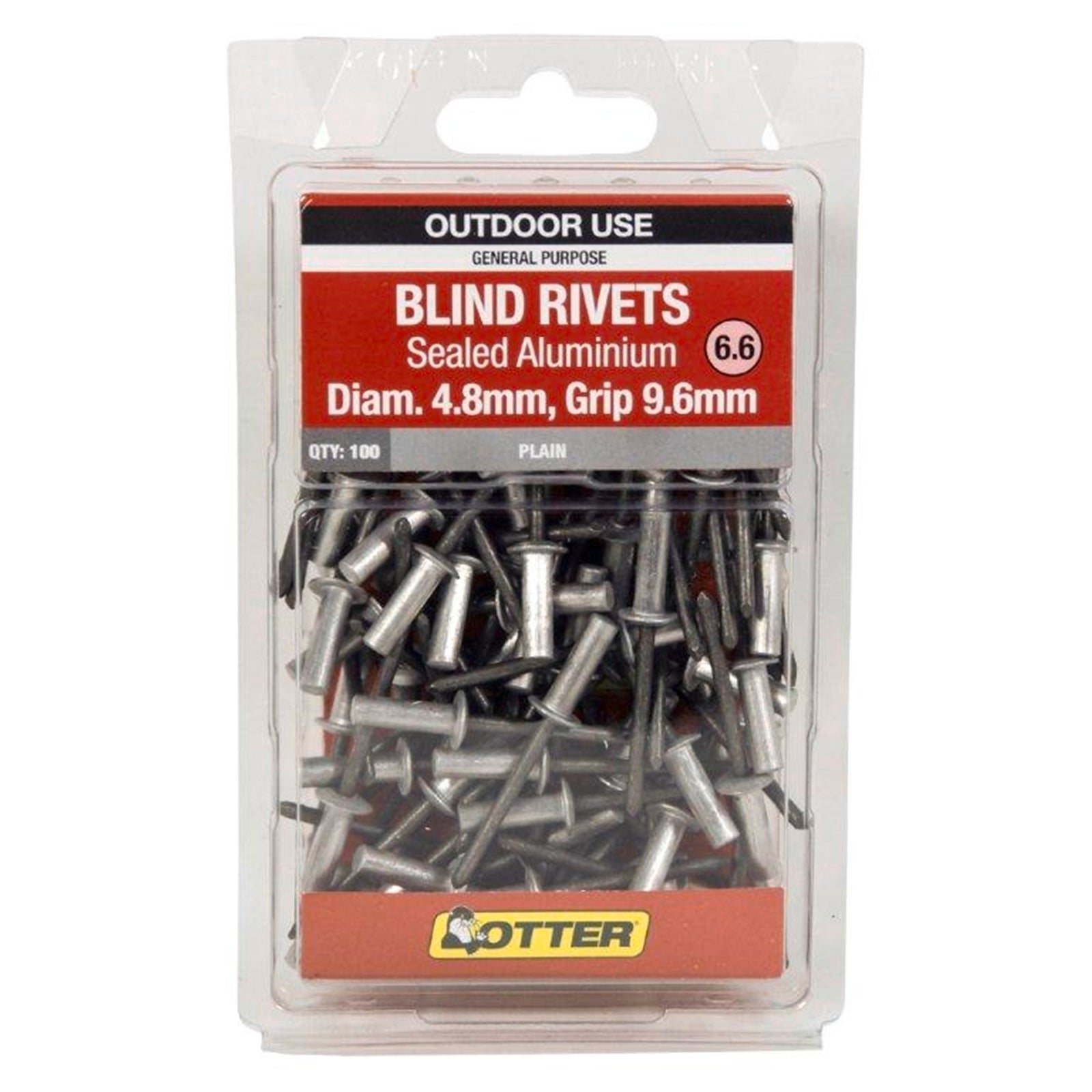 Otter 4.8 x 9.6mm Sealed Aluminium Blind Rivets 100 Pack