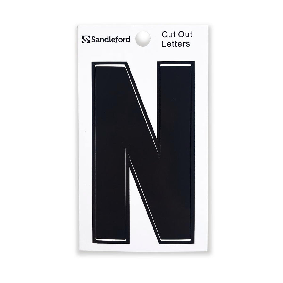 Sandleford 85mm Black Cut Out Self Adhesive House Letter N - SuperSaverAU - view 1