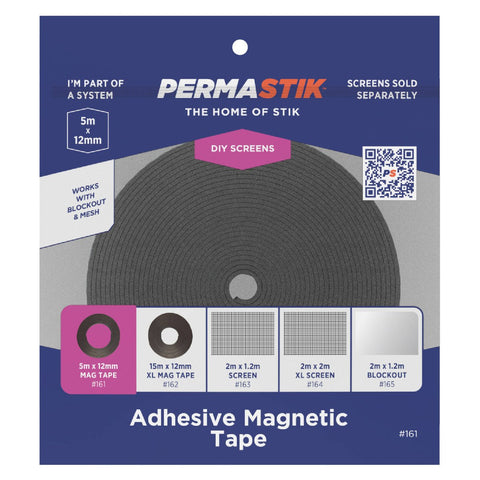 Permastik Magnetic Tape 12mm x 5m - Double-Sided Adhesive - Black - SuperSaverAU - view 1
