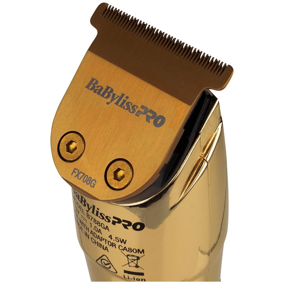 BaBylissPRO Gold FX Cord/Cordless Trimmer - Gold - 6000rpm Motor, Zero Gap Blade, 4 Combs - 900759