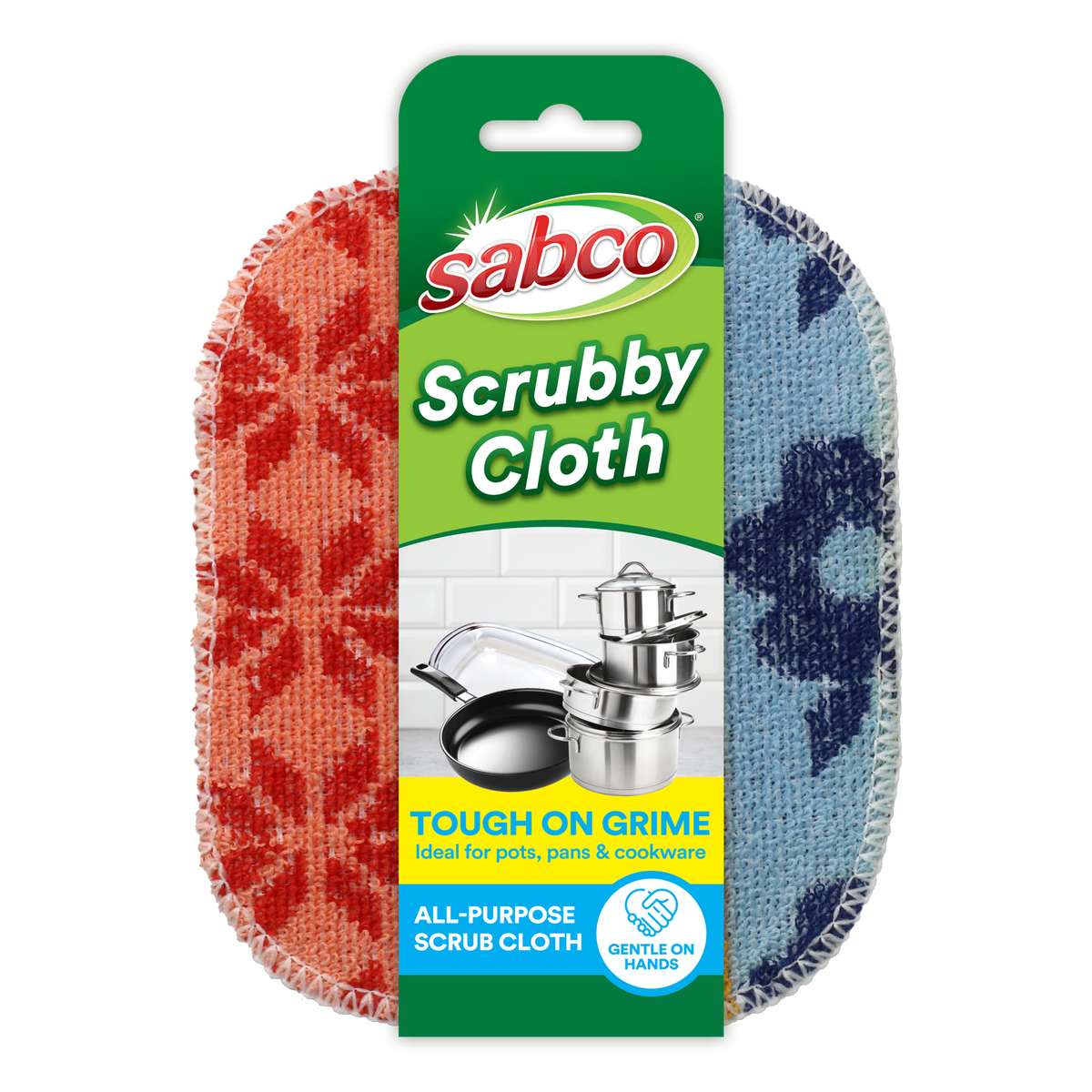 Sabco Scrubby Cloth - Resin Coated Cotton - 120mm x 150mm - Non-Abrasive Cleaning - SuperSaverAU - view 1