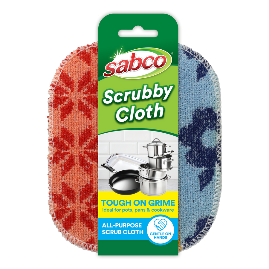 Sabco Scrubby Cloth - Resin Coated Cotton - 120mm x 150mm - Non-Abrasive Cleaning - SuperSaverAU - view 1