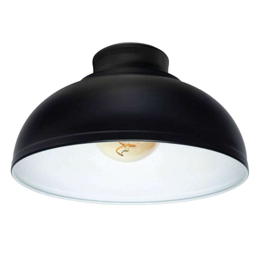 Brilliant 28cm Matt Black Foundry DIY Batten Fix Light Shade - SuperSaverAU - view 1