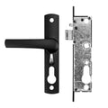 Rolltrak Black Non-Keyed Hinged Screen Door Lock, Alloy, Powder Coated Finish