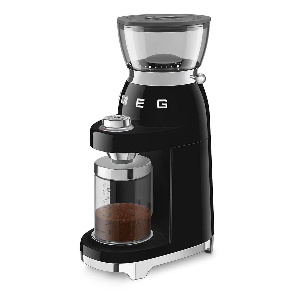 Smeg 50's retro style coffee grinder - black - 240g bean hopper - 50 grinding steps - CGF03BLAU