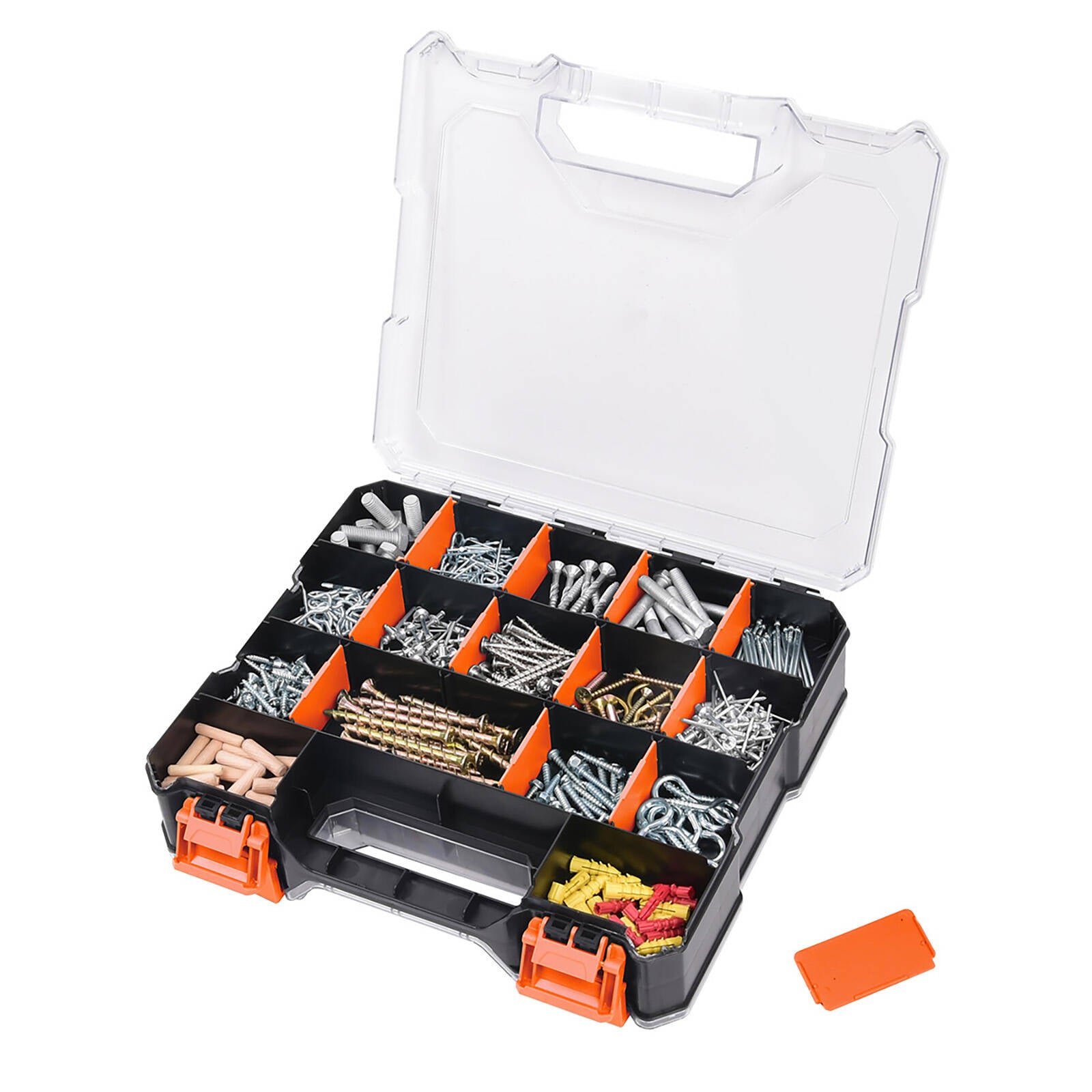 Tactix 315mm Trade Grade Double Sided Organiser Clear Lid Removable Dividers