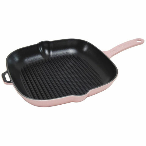 Chasseur 25cm Square Grill - Cherry Blossom Pink Enamelled Cast Iron - 19539