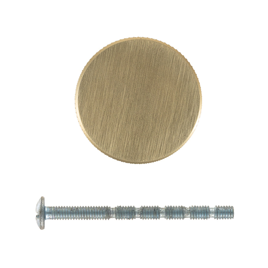 Taskmaster 32.5mm Knurled Brushed Brass Cabinet Knob 1 Pack