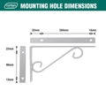 Carinya Scroll Stayed Bracket - 250 x 125mm - Powder Coated Steel - White - SuperSaverAU - view 5