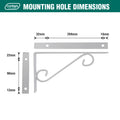 Carinya 250 x 125mm White Powder Coated Steel Scroll Stayed Bracket 80kg