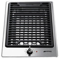 Smeg 30cm Electric Griddle Cooktop - Cast Iron Trivets, 9 Power Levels, Satin Stainless Steel - PGF30B