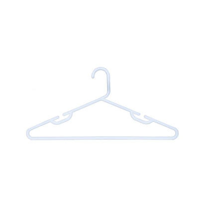 Practa White Heavy Duty Plastic Tube Clothes Hangers 15 Pack - 445mm x 215mm - Anti-Slip Notches - Extra-Wide Design