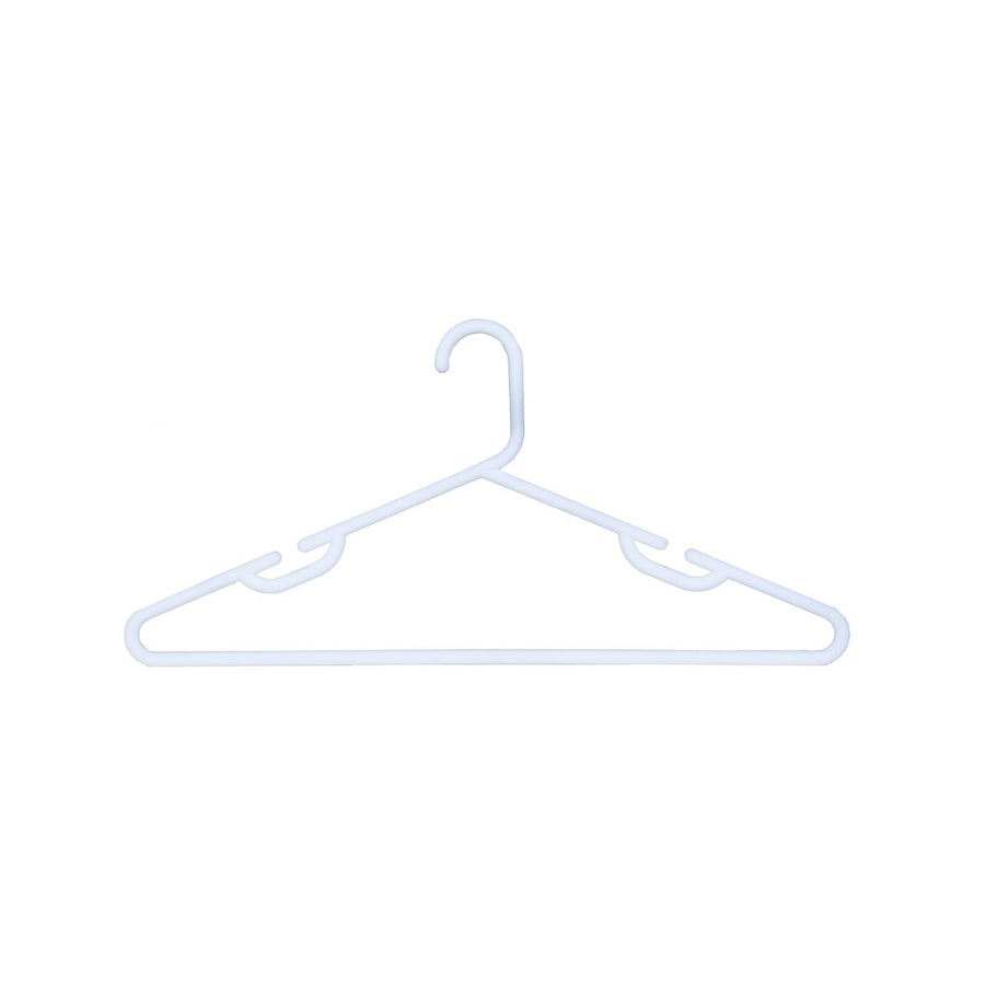 Practa White Heavy Duty Plastic Tube Clothes Hangers 15 Pack - 445mm x 215mm - Anti-Slip Notches - Extra-Wide Design - SuperSaverAU - view 1