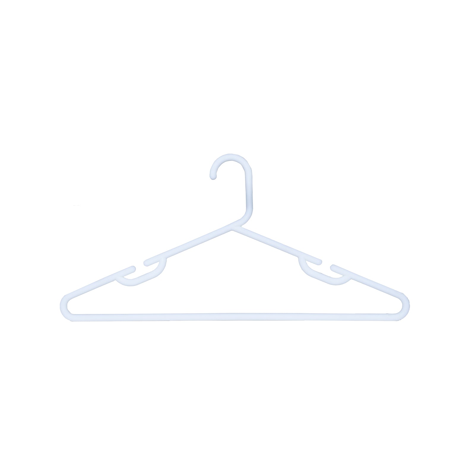 Practa White Heavy Duty Plastic Tube Clothes Hangers - 15 Pack