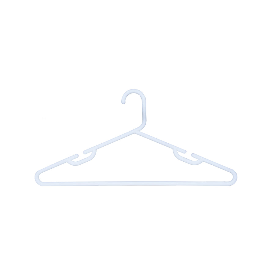 Practa White Heavy Duty Plastic Tube Clothes Hangers - 15 Pack
