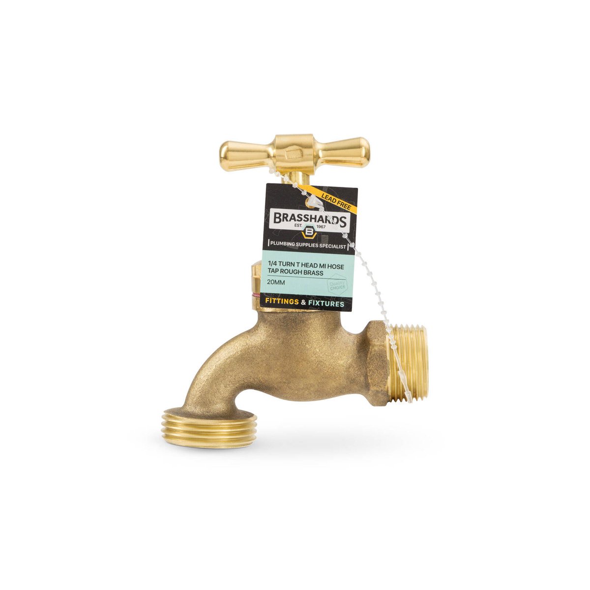 Brasshards 1/4 Turn T Head Mi Hose Tap 20mm Lead-Free Brass - Durable & Leak-Proof - SuperSaverAU - view 3