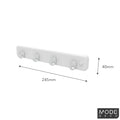 MODE 4 Brushed Nickel Hooks White Board Wall Mounted Key Rack