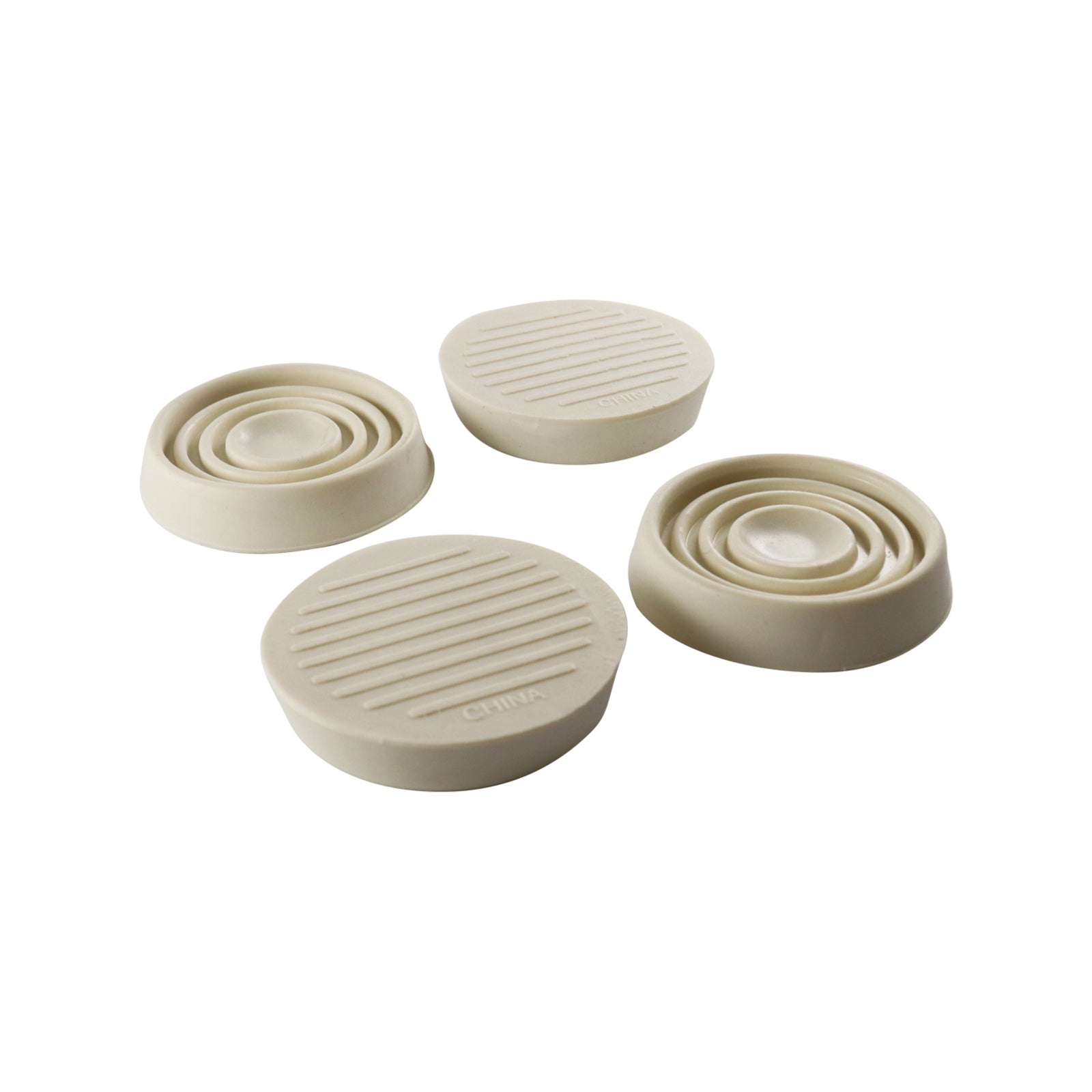 Surface Gard 37mm White Round Rubber Base Castor Cups - 4 Pack