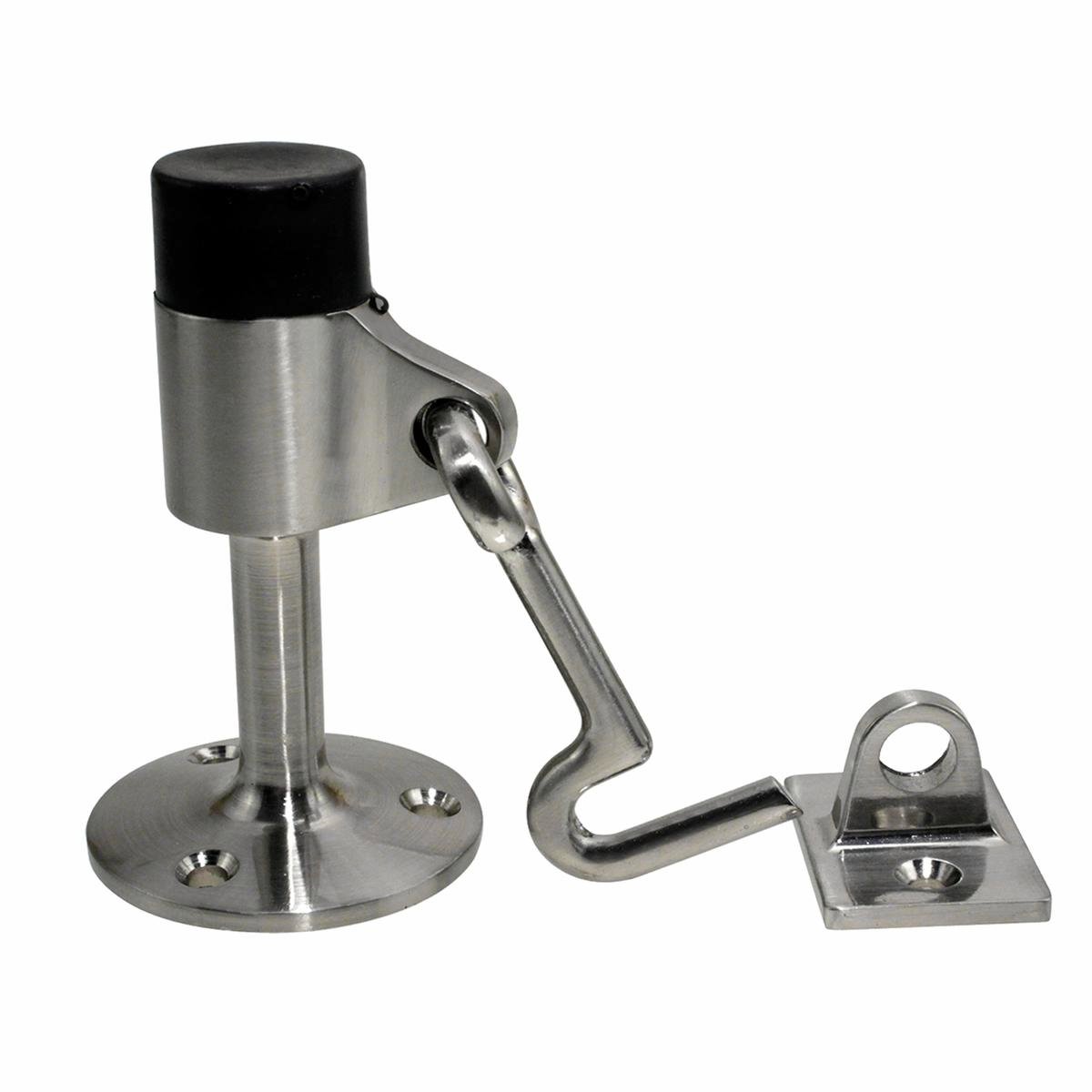 Adoored 51mm Satin Chrome Door Stop - Metal & Rubber - Wall Protection - SuperSaverAU - view 1