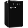CHiQ 125L retro bar fridge - Black cabinet, reversible door, 3.5 star energy rating - CRSR125DB