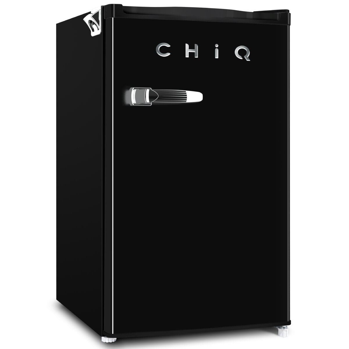 CHiQ 125L retro bar fridge - Black cabinet, reversible door, 3.5 star energy rating - CRSR125DB