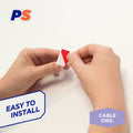 Permastik Small Permanent Cable Clips 12 Pack - White, Self-Adhesive, No-Drill