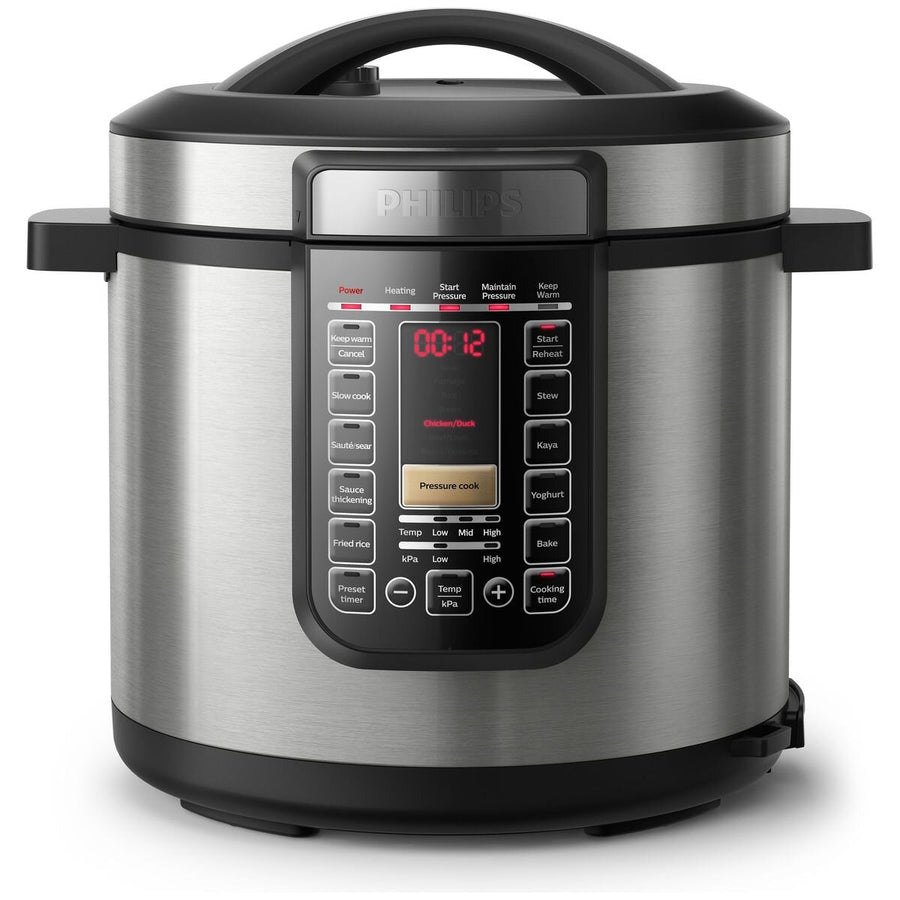 Philips All-In-One XL 8L Multi Cooker - 1500W, 20 Pre-Set Programs, Black and Silver - HD2238-72