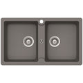 Abey Schock Typos Double Bowl Cristalite Plus Sink - Croma Grey, Top or Undermount - TN200CR