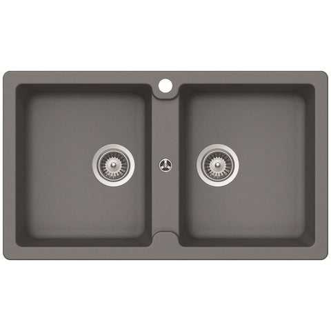Abey Schock Typos Double Bowl Cristalite Plus Sink - Croma Grey, Top or Undermount - TN200CR