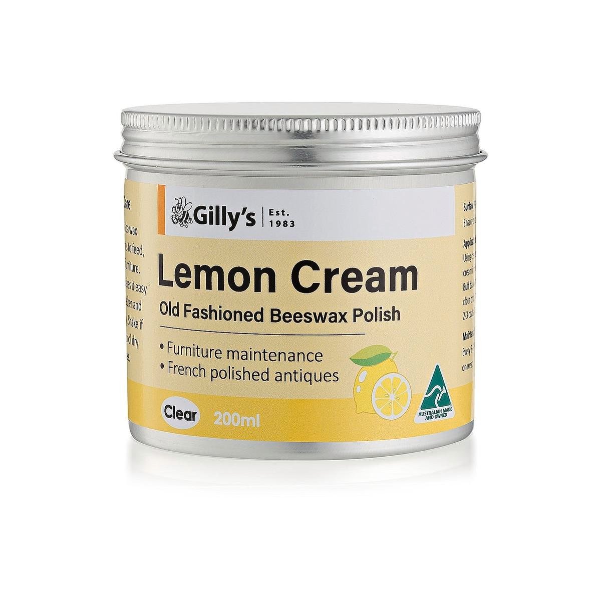 Gilly S Cream Polish - 200ml - Beeswax - Lemon Scent - SuperSaverAU - view 1