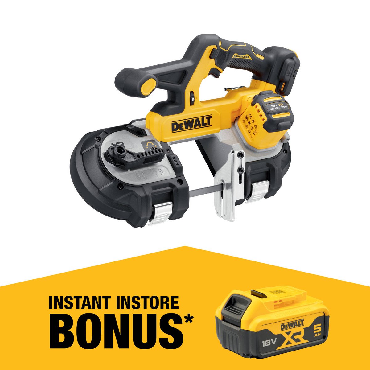 Dewalt 18V Cordless Bandsaw Bare Unit - 86mm Cut Capacity - Brushless Motor - SuperSaverAU - view 1