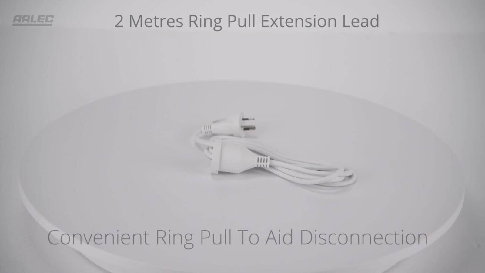 Arlec 2m White Ring Pull Extension Lead 10A 240V PVC Indoor