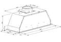 Omega 70cm Undermount Rangehood - Stainless Steel - 1000m³/h - Dual 3W LED - Two Mesh Filters - ORU70XL
