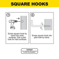 Everhang Square Hooks - 50mm - Zinc - Light Duty - 5 Pack - SuperSaverAU - view 5